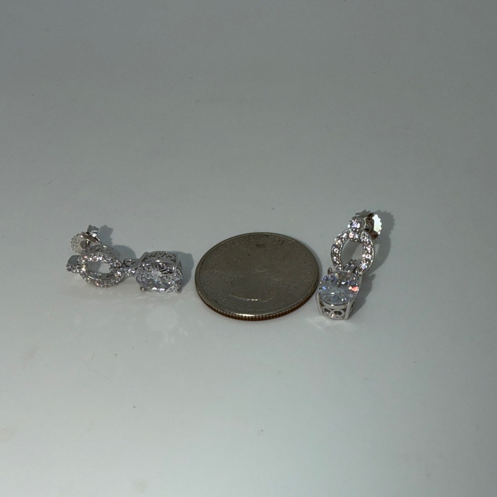 Simulated white diamond earrings